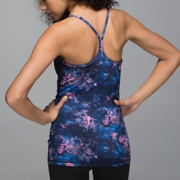 Lululemon Power Y Tank Luon Moody Mirage Bark Berry Deep Navy - Picture 2 of 16